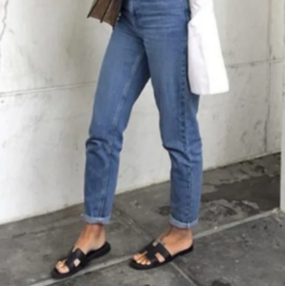 Black Faux Leather Cut Out Sandals - Picture 5 of 5